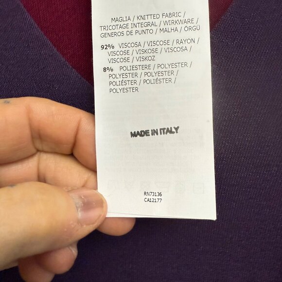 MaxMara Womens Purple & Red Colorblock Knit Dress S Made In Italy - Picture 7 of 7